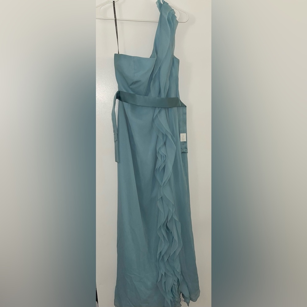 Baby blue Vera Wang One-Shoulder Dress
